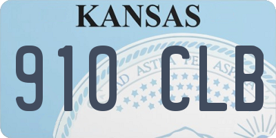 KS license plate 910CLB