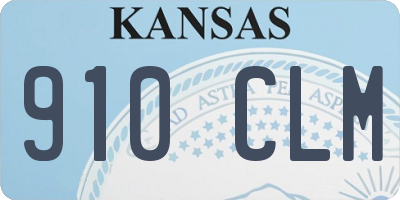 KS license plate 910CLM