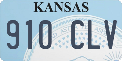KS license plate 910CLV