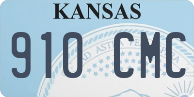 KS license plate 910CMC
