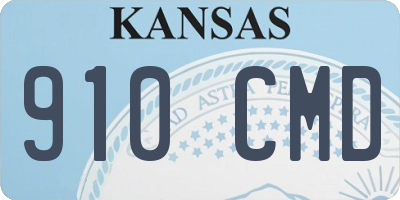 KS license plate 910CMD