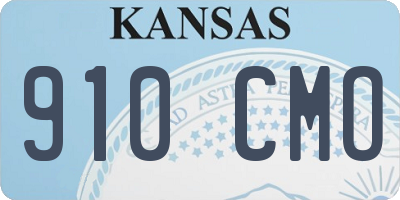 KS license plate 910CMO