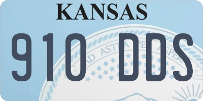 KS license plate 910DDS