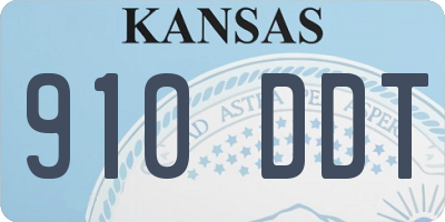 KS license plate 910DDT