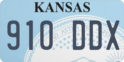 KS license plate 910DDX