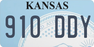 KS license plate 910DDY