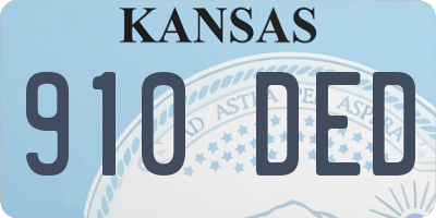 KS license plate 910DED