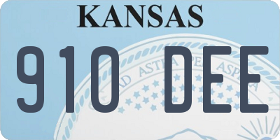 KS license plate 910DEE