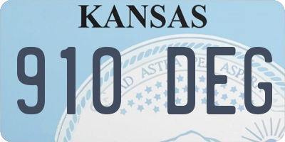 KS license plate 910DEG