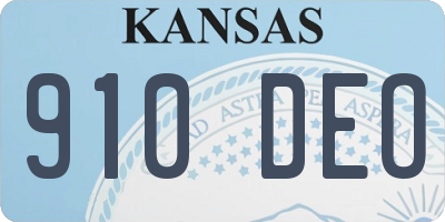 KS license plate 910DEO