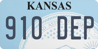 KS license plate 910DEP