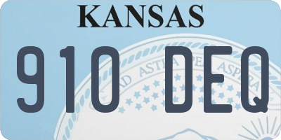 KS license plate 910DEQ