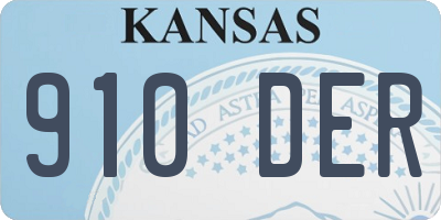 KS license plate 910DER
