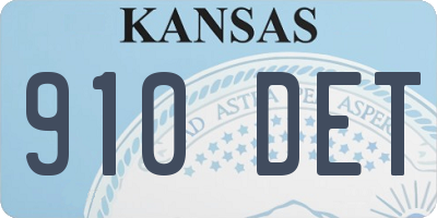 KS license plate 910DET