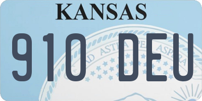 KS license plate 910DEU