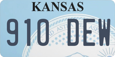 KS license plate 910DEW