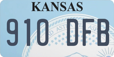 KS license plate 910DFB