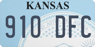 KS license plate 910DFC
