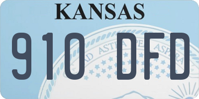 KS license plate 910DFD