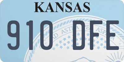KS license plate 910DFE