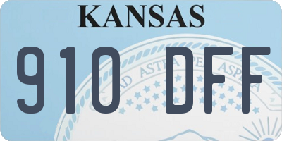 KS license plate 910DFF