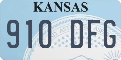 KS license plate 910DFG