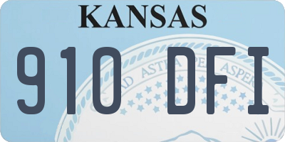 KS license plate 910DFI