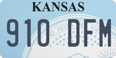 KS license plate 910DFM