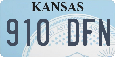 KS license plate 910DFN