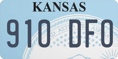 KS license plate 910DFO
