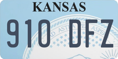 KS license plate 910DFZ