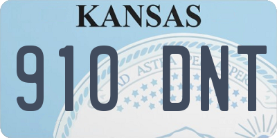 KS license plate 910DNT