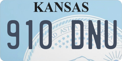 KS license plate 910DNU