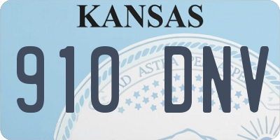 KS license plate 910DNV