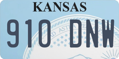 KS license plate 910DNW