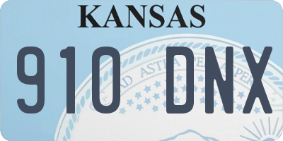 KS license plate 910DNX