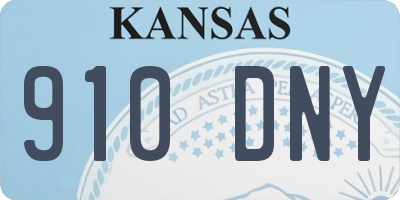 KS license plate 910DNY