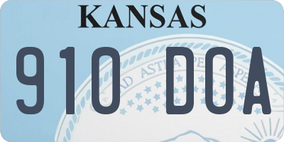 KS license plate 910DOA