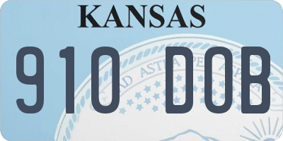 KS license plate 910DOB