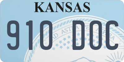 KS license plate 910DOC