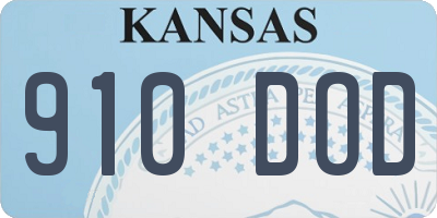 KS license plate 910DOD