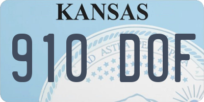KS license plate 910DOF