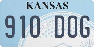 KS license plate 910DOG