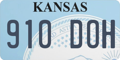 KS license plate 910DOH