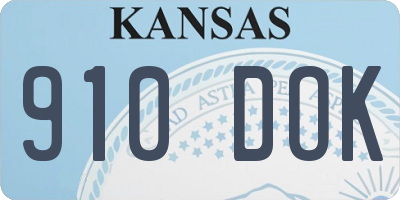 KS license plate 910DOK