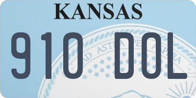 KS license plate 910DOL