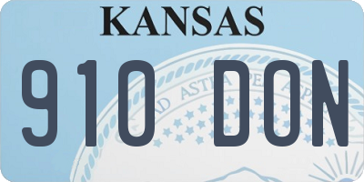 KS license plate 910DON