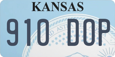 KS license plate 910DOP