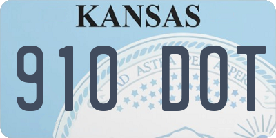 KS license plate 910DOT