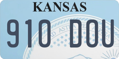 KS license plate 910DOU